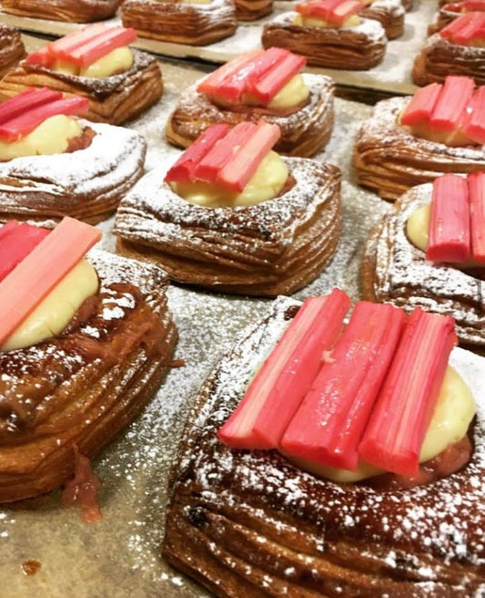 Rhubarb, Orange + Pistachio Danish