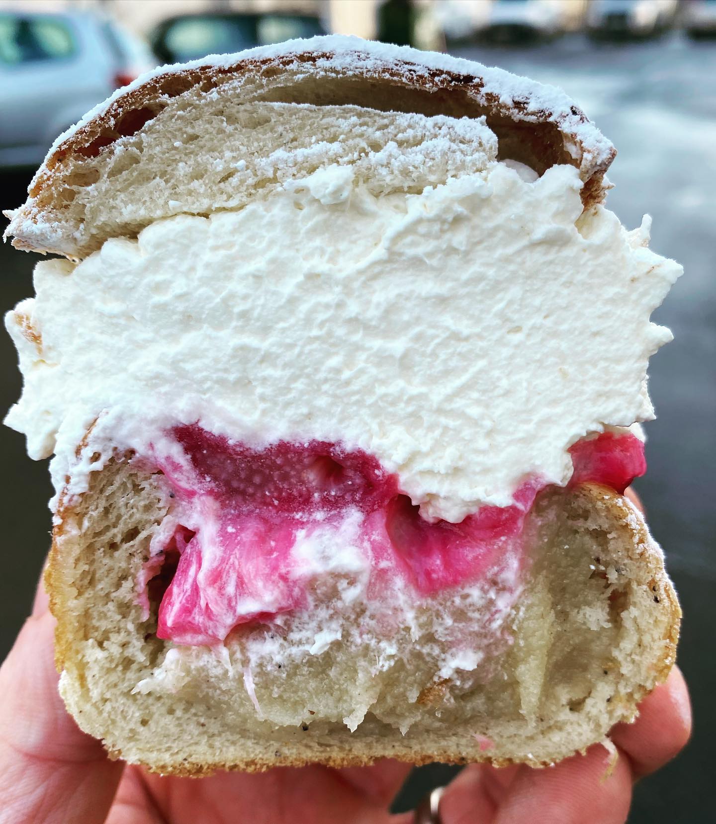 Rhubarb Semla Bun